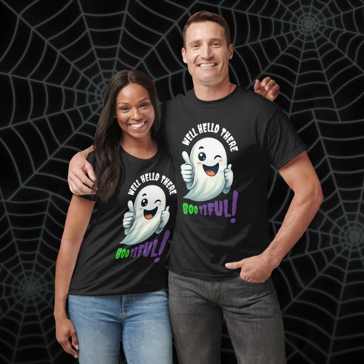 Grappig hé Boo-tiful! Schattigee knipperende geest T-shirt