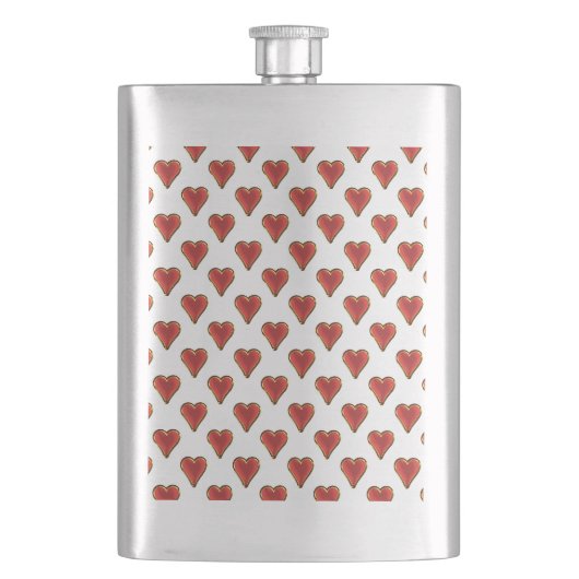 Grappig Heart Pattern goud rood + je rug. en tekst Flacon (Voorkant)
