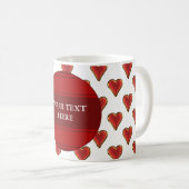Grappig Heart Pattern goud rood + je rug. en tekst Koffiemok (Voorkant rechts)