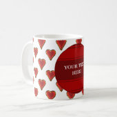 Grappig Heart Pattern goud rood + je rug. en tekst Koffiemok (Voorkant links)
