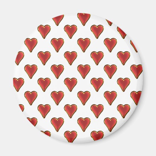 Grappig Heart Pattern goud rood + je rug. en tekst Magneet (Voorkant)