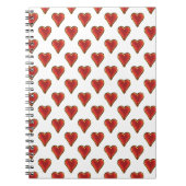 Grappig Heart Pattern goud rood + je rug. en tekst Notitieboek (Voorkant)