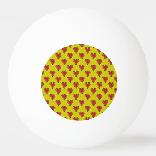 Grappig Heart Pattern goud rood + je rug. en tekst Pingpongbal (Achterkant)