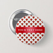Grappig Heart Pattern goud rood + je rug. en tekst Ronde Button 5,7 Cm (Voorkant /achterkant)