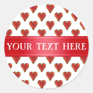 Grappig Heart Pattern goud rood + je rug. en tekst Ronde Sticker