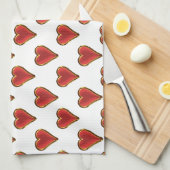 Grappig Heart Pattern goud rood + je rug. en tekst Theedoek (Quarter Fold)
