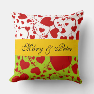 Grappig Heart Pattern V + je rug. en tekst Kussen