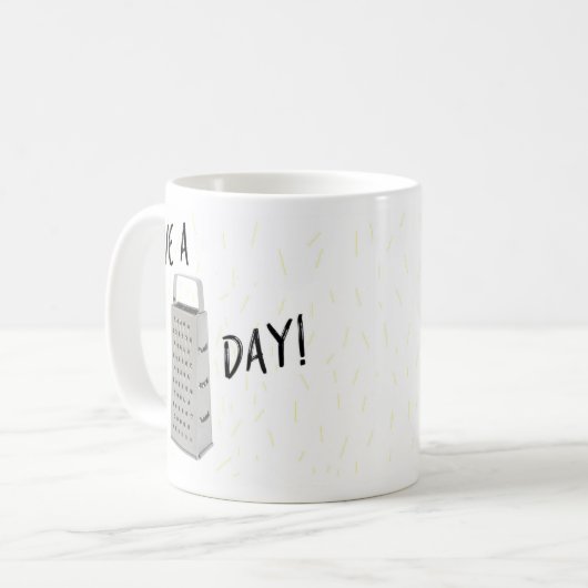 grappig: "Heb een Grate Day!" Afdruk mok | NPI (Voorkant links)