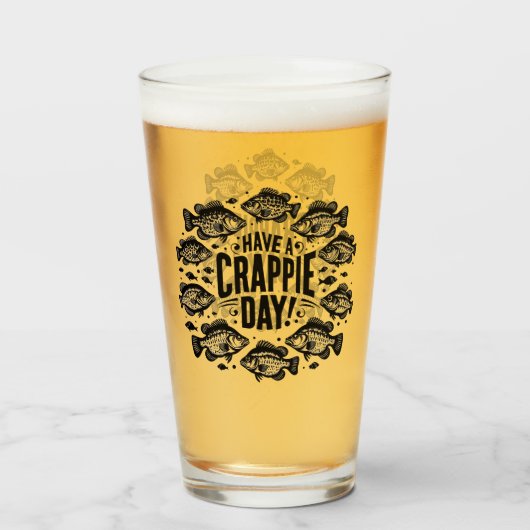 Grappig Heb een Krappy Dag Vissen Glas (Voorkant gevuld)