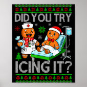 Grappig Heb je geprobeerd het te bevriezen Kerst G Poster (Voorkant)