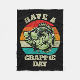 Grappig hebben een crappie day retro Vissen sarcas Fleece Deken