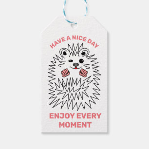 Grappig Hedegel. Heb een fijne dag Cadeaulabel