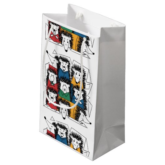 Grappig Hedgehog Abstract Pattern Klein Cadeauzakje (Achterkant Gekanteld)