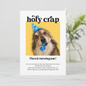 Grappig heilig crap kat hond verjaardagsfeestje kaart (Staand voorkant)