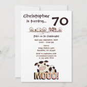 Grappig Heilig Koe Boerderij Humoristisch 70ste Ve Kaart (Achterkant)