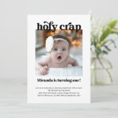 Grappig heilig onzin meisje of jongen eerste verja kaart (Staand voorkant)