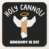 Grappig Heilige Cannoli Italiaans Themafeest Kartonnen Onderzetters (Voorkant)
