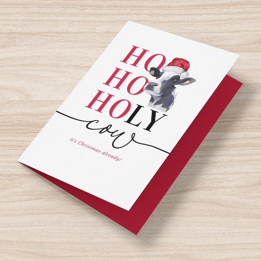 Grappig Heilige Koe, het is Kerstmis. Feestdagen Kaart