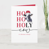 Grappig Heilige Koe, het is Kerstmis. Feestdagen Kaart (Voorkant)