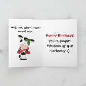 Grappig Heilige Koe Je bent 40 kerstavond. Feestdagen Kaart (Binnen)