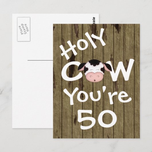 Grappig Heilige Koe Je bent 50 Humoureuze verjaard Briefkaart (Voorkant / Achterkant)