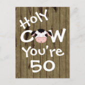 Grappig Heilige Koe Je bent 50 Humoureuze verjaard Briefkaart (Voorkant)