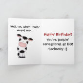 Grappig Heilige Koe Je bent 60 Humoureuze verjaard Kaart (Binnen)