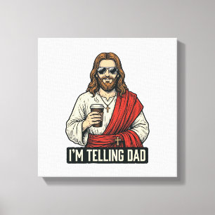 Grappig Heilige Vader Koffie Vintage Gravure Shirt Canvas Afdruk