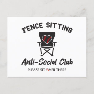Grappig hek zitten anti sociale club honkbal zacht briefkaart
