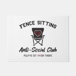 Grappig hek zitten anti sociale club honkbal zacht deurmat
