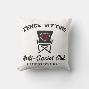 Grappig hek zitten anti sociale club honkbal zacht kussen