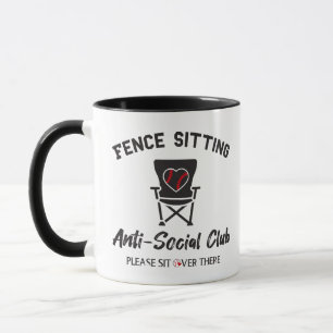 Grappig hek zitten anti sociale club honkbal zacht mok