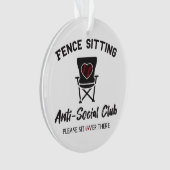 Grappig hek zitten anti sociale club honkbal zacht ornament (voorkant)
