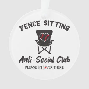 Grappig hek zitten anti sociale club honkbal zacht ornament