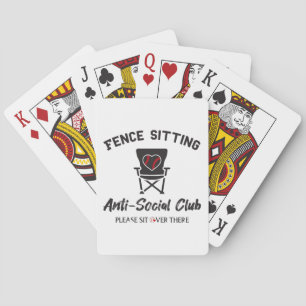 Grappig hek zitten anti sociale club honkbal zacht pokerkaarten