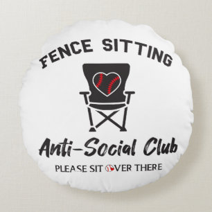 Grappig hek zitten anti sociale club honkbal zacht rond kussen