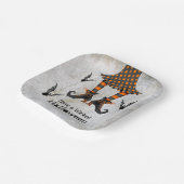 Grappig heks benen en vleermuizen slecht Halloween Papieren Bordje (Gebogen)