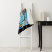 Grappig heks die naast zeemijlen vliegt en naar be sherpa deken (In situ)