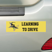 Grappig heks leren Bumpersticker besturen (Op auto)