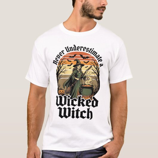 Grappig Heksen Shirt Vintage Gravure Halloween Ont (Voorkant)