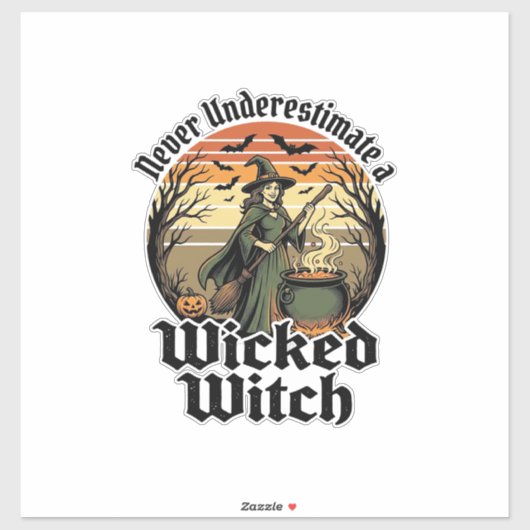 Grappig Heksen Shirt Vintage Gravure Halloween Ont Sticker (Vel)