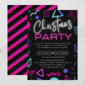 Grappig helder neon zwart speels kerstfeest kaart (Voorkant / Achterkant)