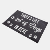 Grappig Hele Honden in Hier Rustiek Hondenliefhebb Deurmat (Schuin)