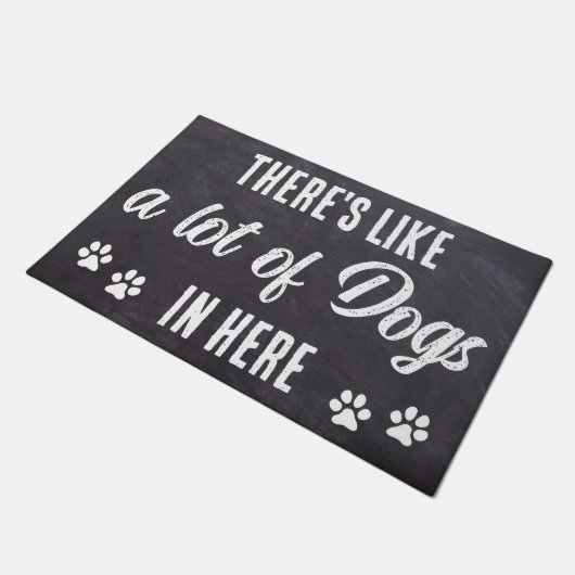 Grappig Hele Honden in Hier Rustiek Hondenliefhebb Deurmat (Schuin)