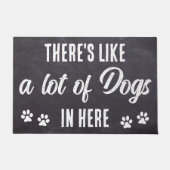 Grappig Hele Honden in Hier Rustiek Hondenliefhebb Deurmat (Voorkant)