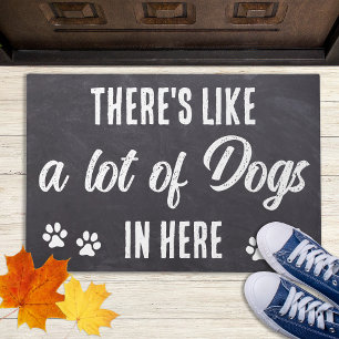 Grappig Hele Honden in Hier Rustiek Hondenliefhebb Deurmat