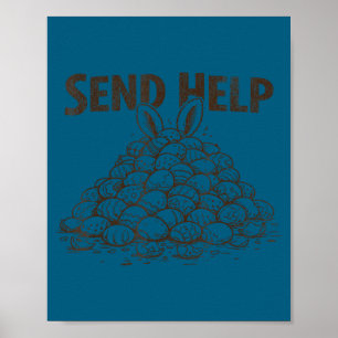 Grappig help stuur overweldigde moeder paaseieren poster