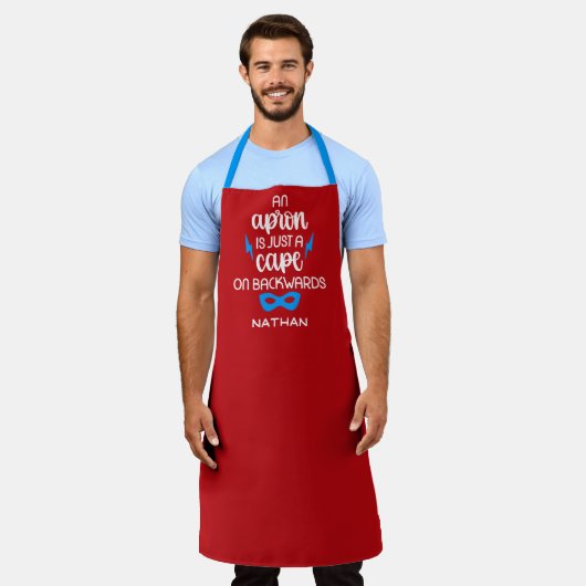 Grappig Heren Mannen Superheld BBQ Geschenk  Schor Schort (Gedragen)
