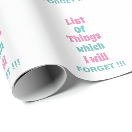 Grappig herinnering voor vergeetse mensen Vergeet Cadeaupapier (Rol Hoek)