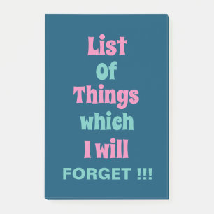 Grappig herinnering voor vergeetse mensen Vergeet  Post-it® Notes